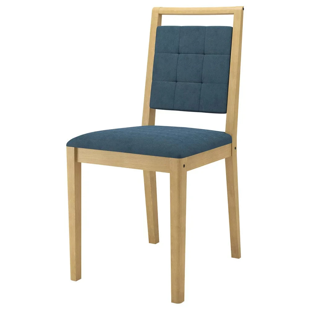 Grano - Chair, Set of 2, Beech pristine, Otago blue, 46x56x92 cm
